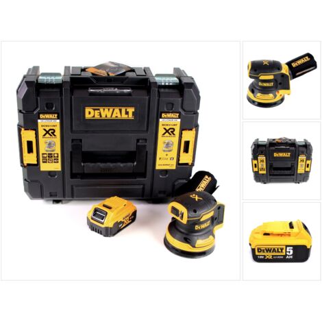 DeWalt DCW 210 NT Akku Exzenterschleifer 18V 125mm Brushless + 1x Akku 5,0Ah + TSTAK - ohne Ladegerät