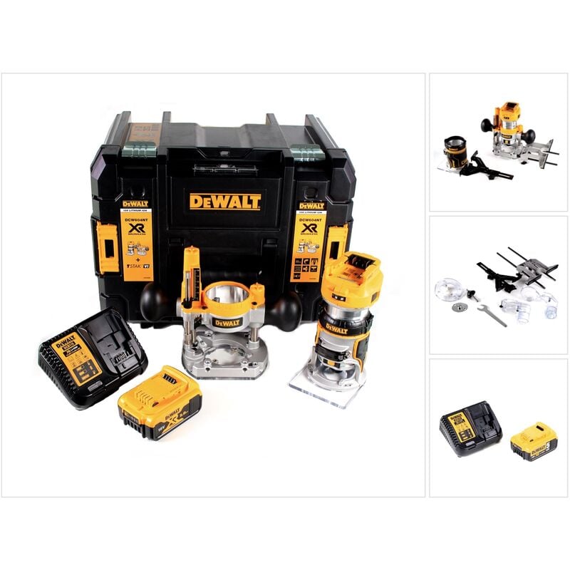 Dewalt - dcw 604 P1 Fraiseuse combinée sans fil 18V 55mm + 1x batterie 5,0Ah + chargeur + tstak