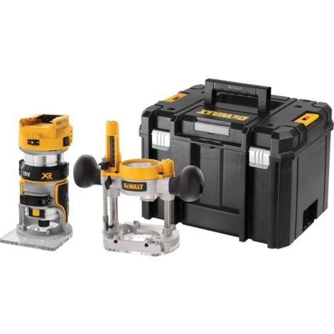 DeWALT DCW604NT 18V 1/4" Cordless Router (Body)+ Plunge Base & Case