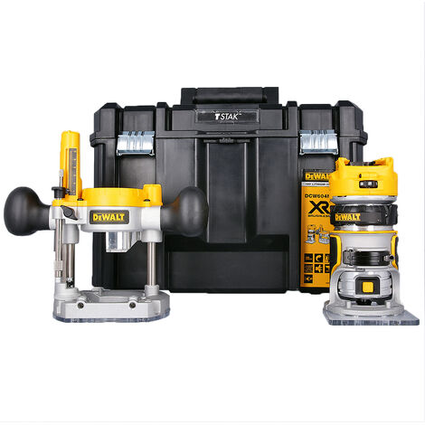 main image of "DeWalt DCW604NT 18V XR Li-ion Brushless 1/4" Router/Trimmer in T-Stack Case With Extra Base"