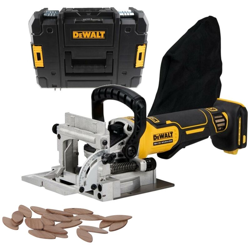 DCW682NT 18v xr Brushless Biscuit Jointer Bare tstak Case + 100 Biscuits - Dewalt