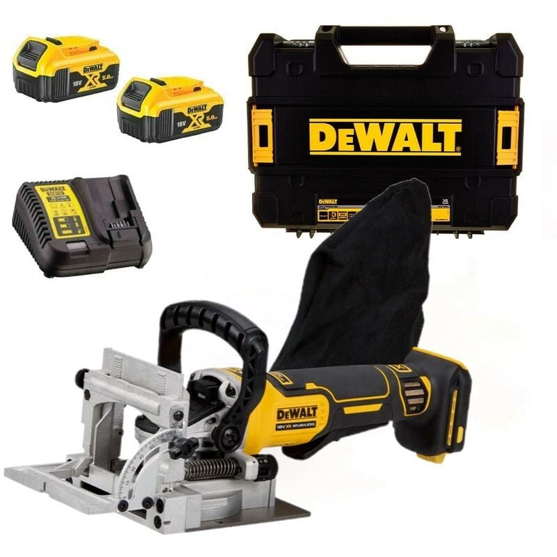 Dewalt - DCW682P2-QW fraiseuse à lamelles xr 18V 2 x 5.0Ah Batterie, Chargeur avec coffret