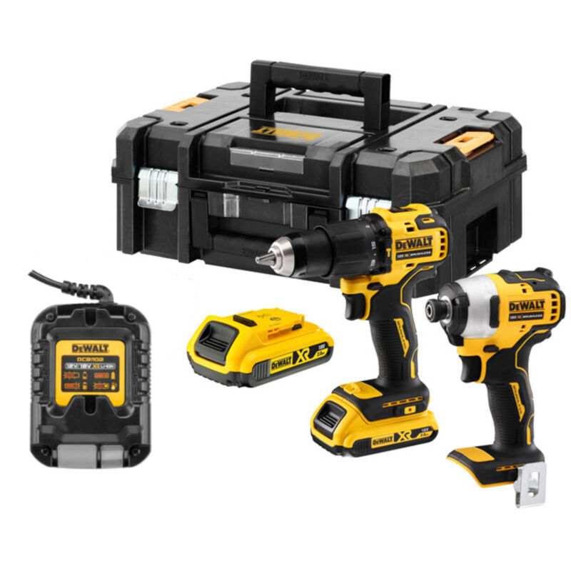 Dewalt - DCK2062DT 18v xr Brushless Compact Twin Pack (DCD709 & DCF809) - 2 x 2.0ah Batteries