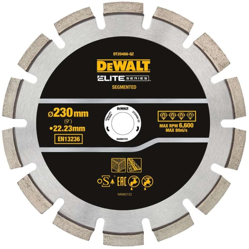 Dewalt - Accessoires - Disque à tronçonner diamanté pour matériaux durs 230x22,23 mm DT20466