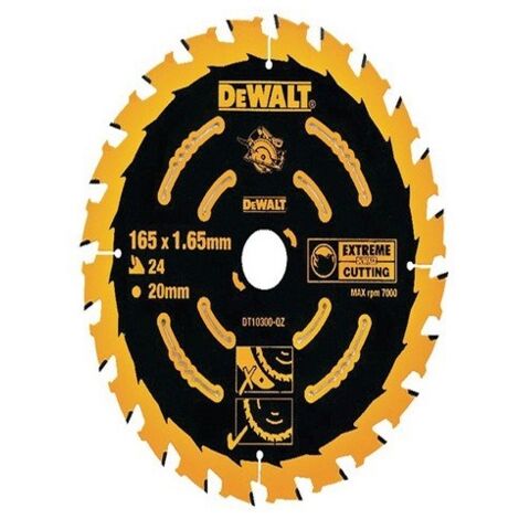 Dewalt – Scie circulaire 165 mm – Alésage 20 mm – 36 dents pour coupes nettes – Carbure de grade construction – Compatible scies circulaires - 165x20mmx40z