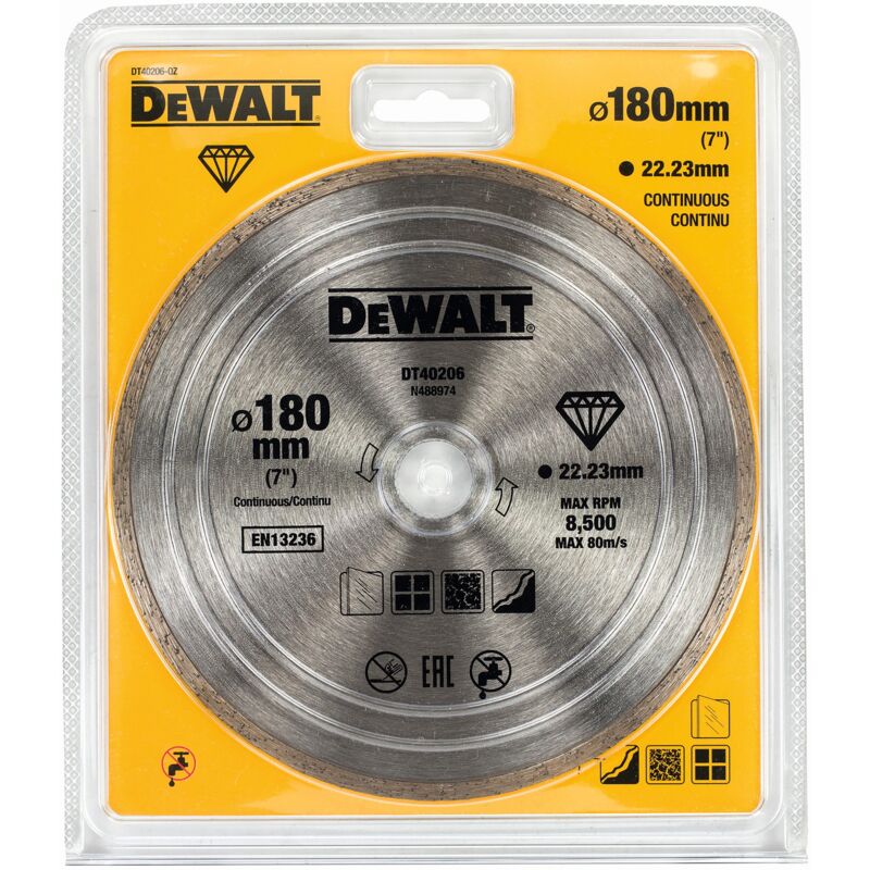 Dewalt - Disque à tronçonner diamanté, 180 mm x 22,2 mm DT40206-QZ