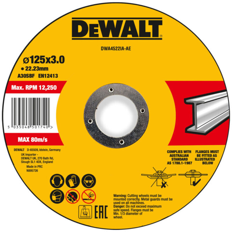DeWALT Disque à tronçonner 125x3x22 23mm DWA4522IA AE - vue 2