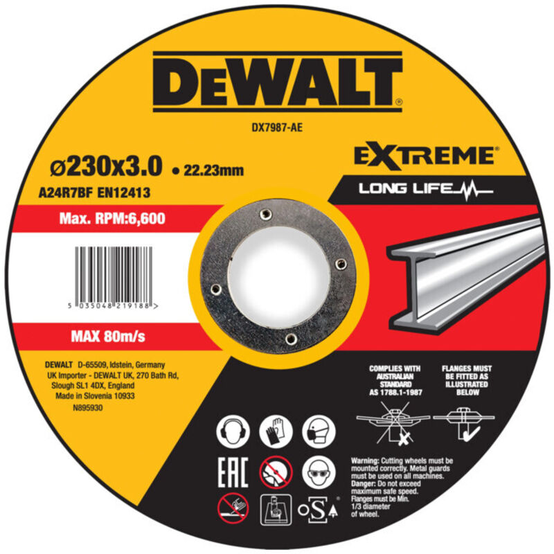 DeWALT Disque à tronçonner 230x3x22 23mm DX7987 AE