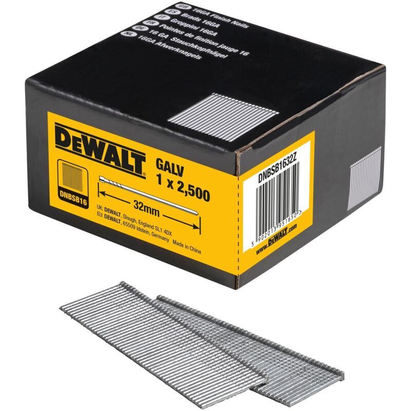 

Dewalt DNBSB1632Z Clavos 1,5mm x 32mm 16GA GALV