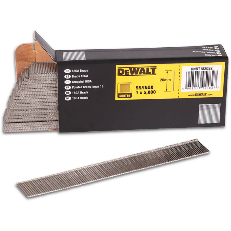 Dewalt Clou à tête refoulé dnbt 35 mm acier inoxydable 5000 pièces