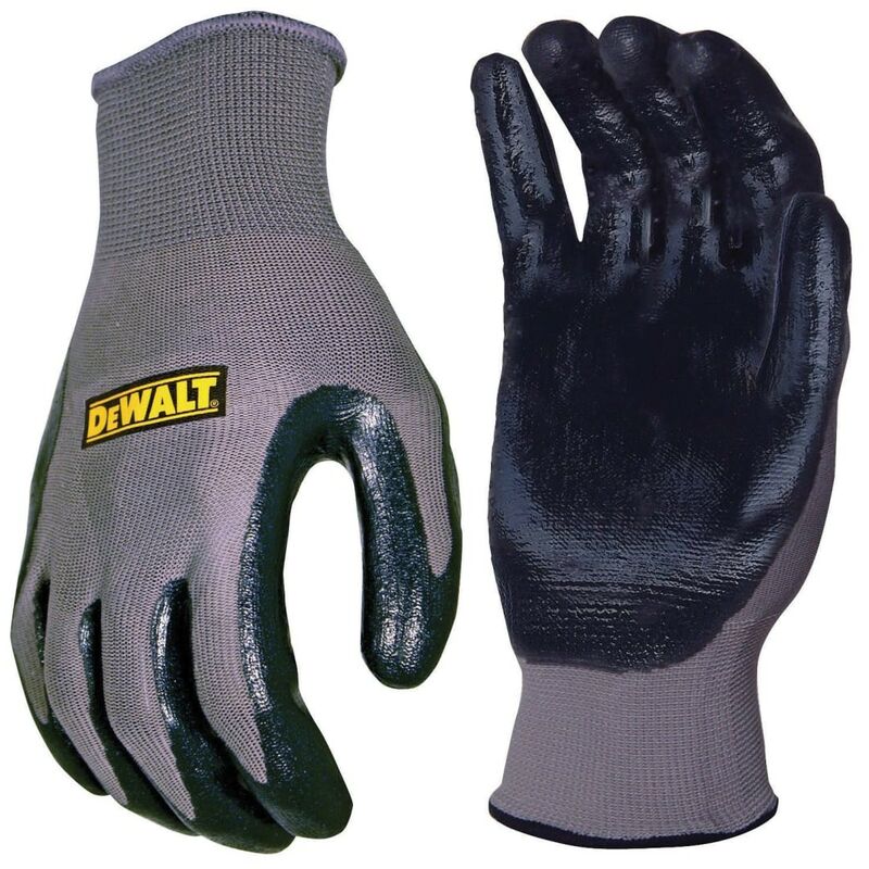 Work Gloves Smooth Nitrile Grip Palm Breathable Nylon Polyester DPG66L - Dewalt