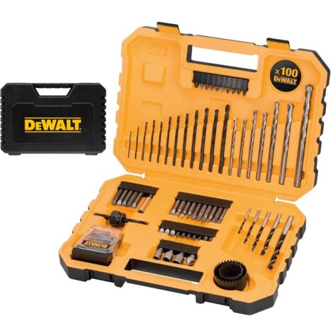 Dewalt Drill Bit Set 100 Piece Combination Holesaw Masonry HSS Drill Socket Case