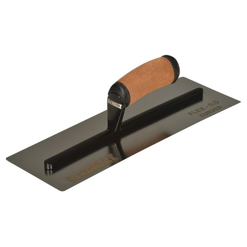 DEWALT Drywall 0.5mm FLEX Stainless Steel Curved Trowel, Leather Handle 14in DDW2987