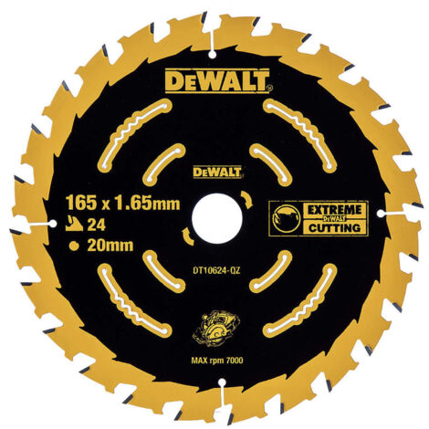 DeWALT DT10624 165mm 24T 20mm Extreme Cordless Circular Saw Disc