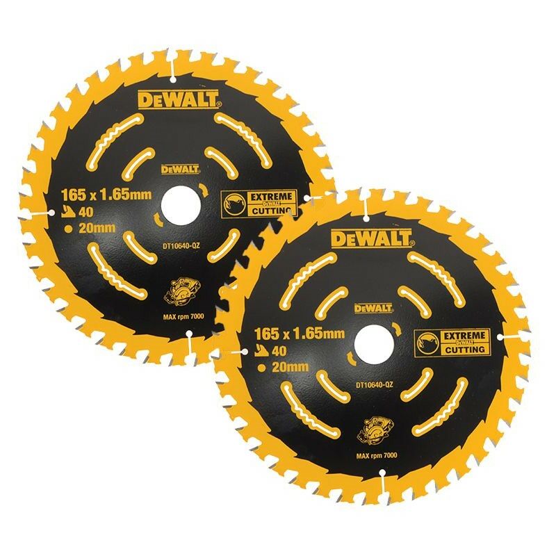 Dewalt - DT10640 2 x Circular Saw Blade 165 x 20 x 40T Extreme Framing DCS391