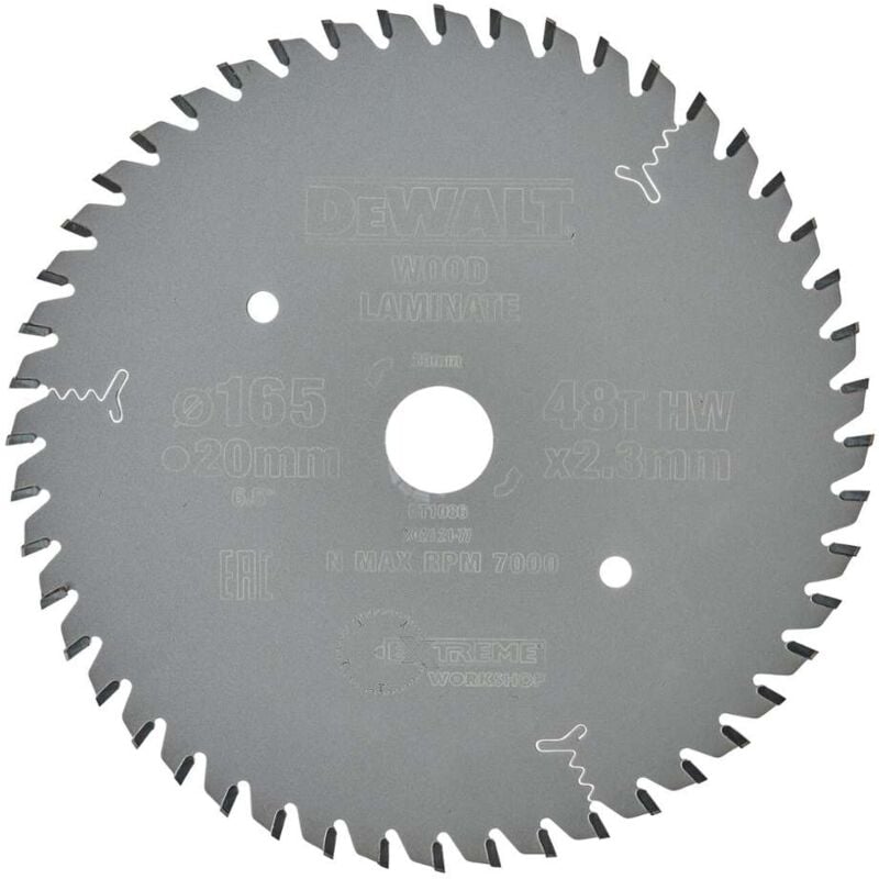 DeWALT Accessoires - Lame circulaire pour bois et plastiques 165x20 mm DT1086