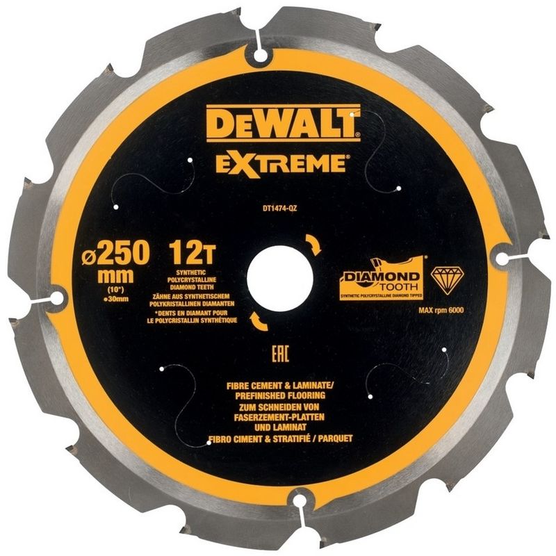 

DEWALT DT1474-QZ - Hojas para corte de Multi-Material (Fibrocemento) 250x30mm X12D