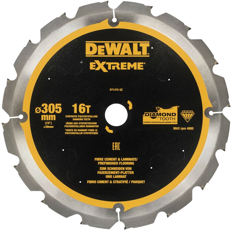 

Dewalt DT1475-QZ Hojas para corte de Multi-Material (Fibrocemento) 305x30mm x16D