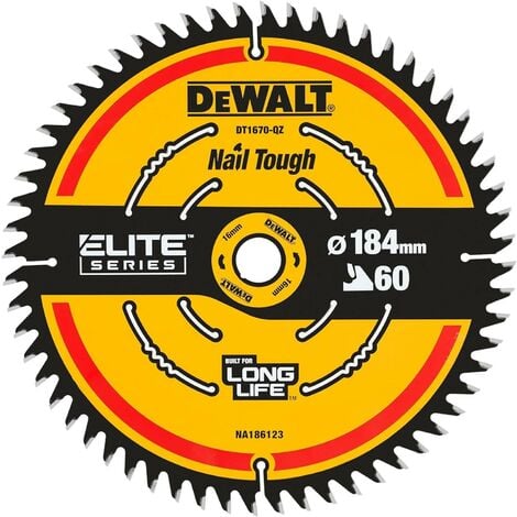 Dewalt DT1670 ELITE EXTREME Cordless Mitre Saw Blade DCS365 184mm 60 Tooth Fine