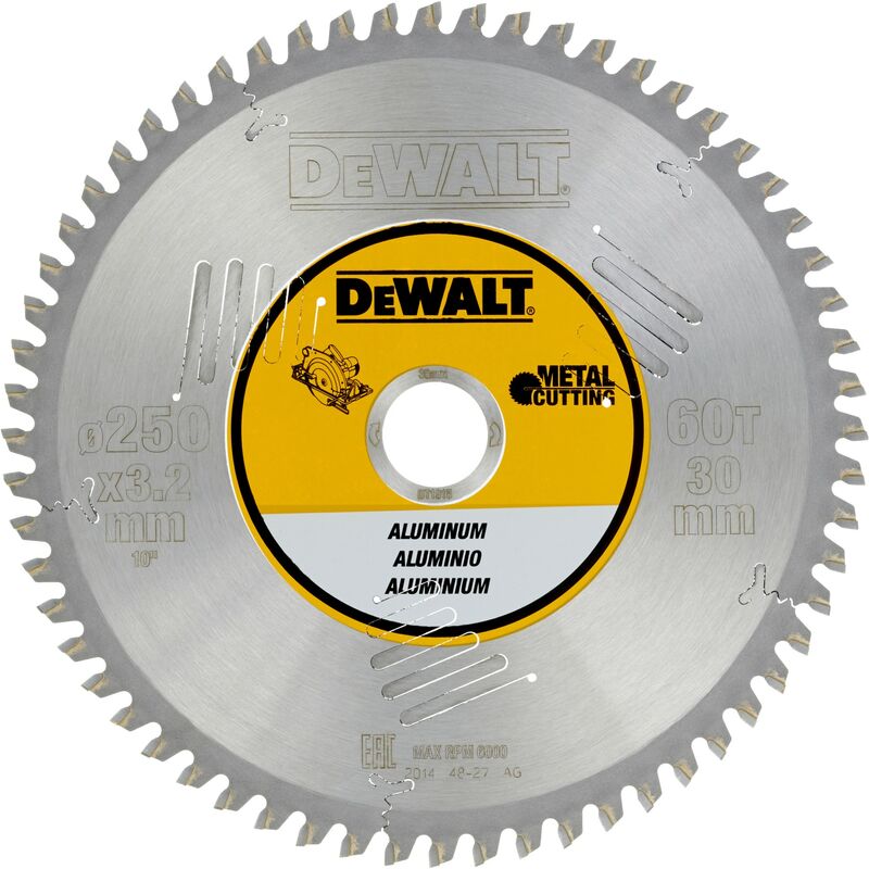 

Dewalt DT1915-QZ Hojas para Sierra Estacionarias 250 x30 x60D para Aluminio