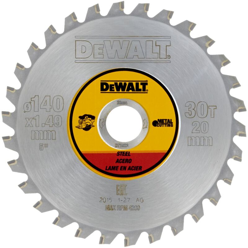 Dewalt - Lame de scie circulaire sans fil, 140 x 20 mm, 30T, pour acier DT1923-QZ