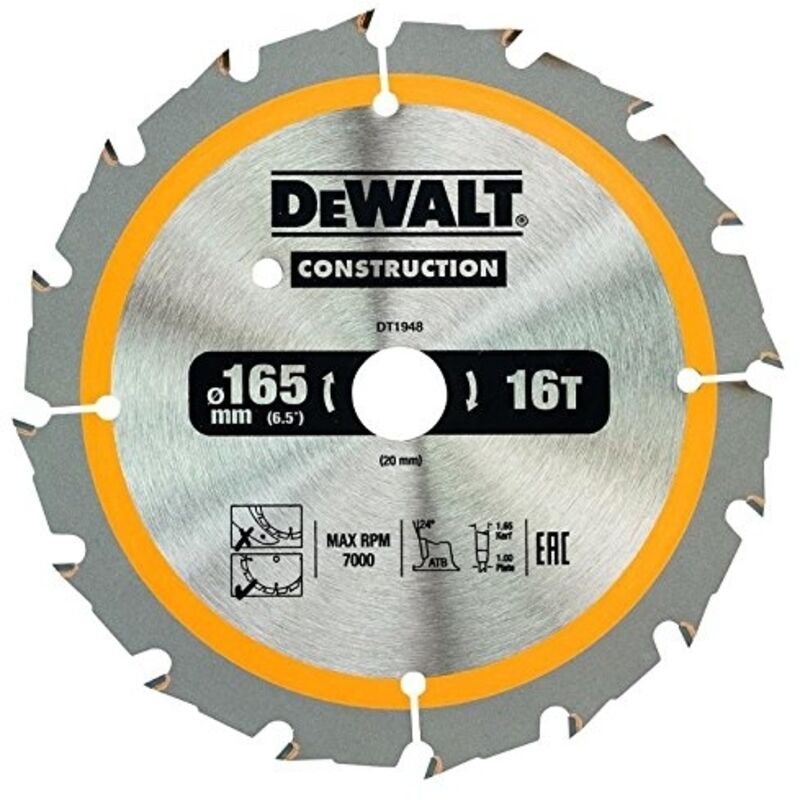 DeWALT Lame de scie circulaire pour scies circulaires sans fil 16520 mm 16 dents DT1948 QZ - vue 2