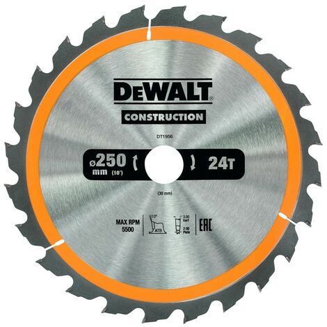 DEWALT DT1956-QZ - circularlame de cie garait 250x30mm 24D ATB10 °