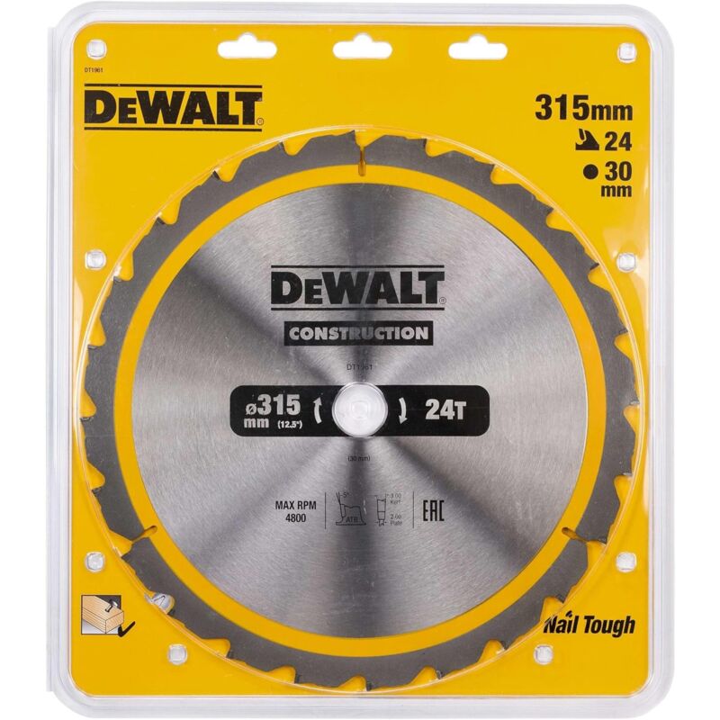 Dewalt - Lame de scie circulaire DT1961-QZ 315 x 30 mm 24 dents pour bois