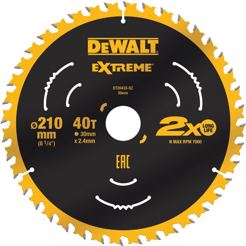 Lame de scie circulaire DEWALT DT20433 QZ 210 x 30 x 2.4 mm 40 dents - vue 1