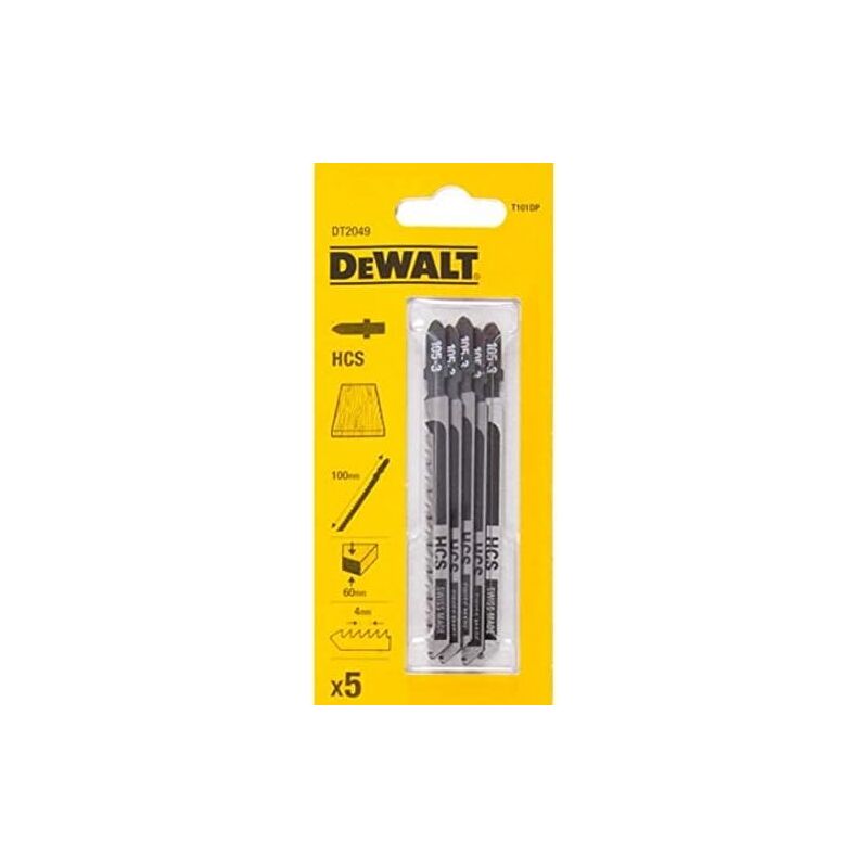 Dewalt - DT2049-QZ Lame de scie alternative hcs 100x4mm 5 pcs Bois