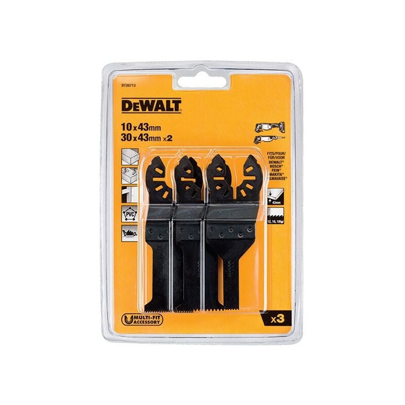 Image of 3 lame per Dewalt Multicutter - multimateriale - DT20713 cod013