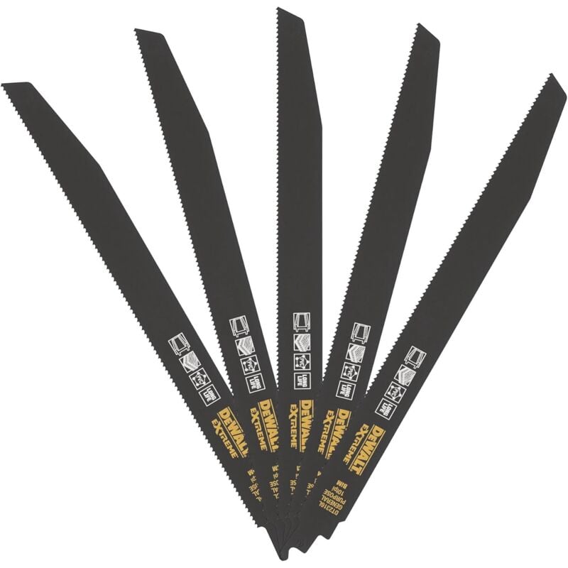 DT2316L-QZ Lame Sega Diritta 305mm x 2,5mm 10TPI bim 5 Pezzi - Dewalt