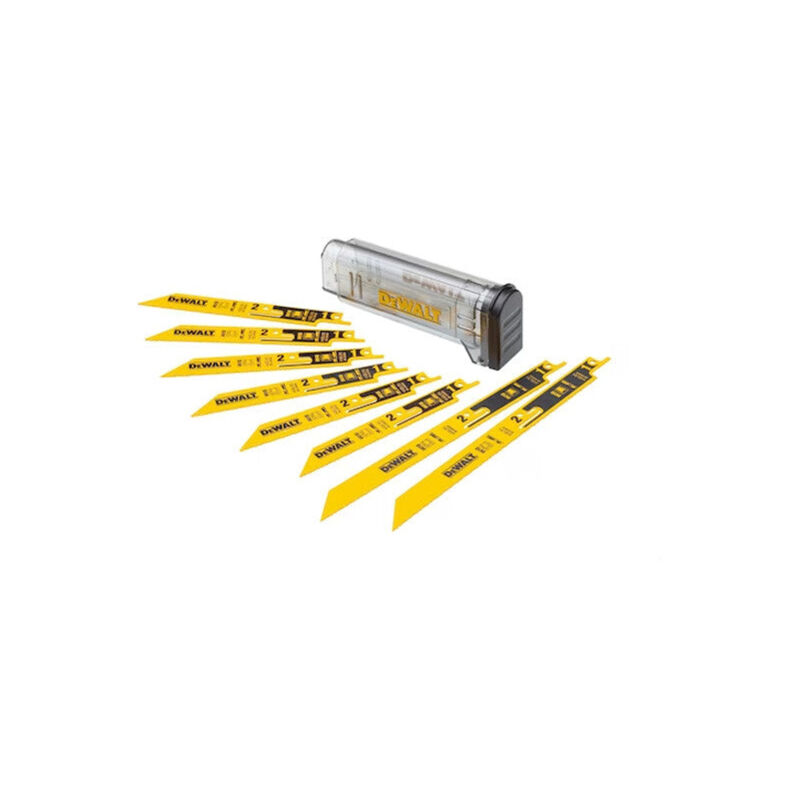 Coffret de 8 lames de scie sabre sécable bi-métal Dewalt DT2446-QZ avec boite de rangement