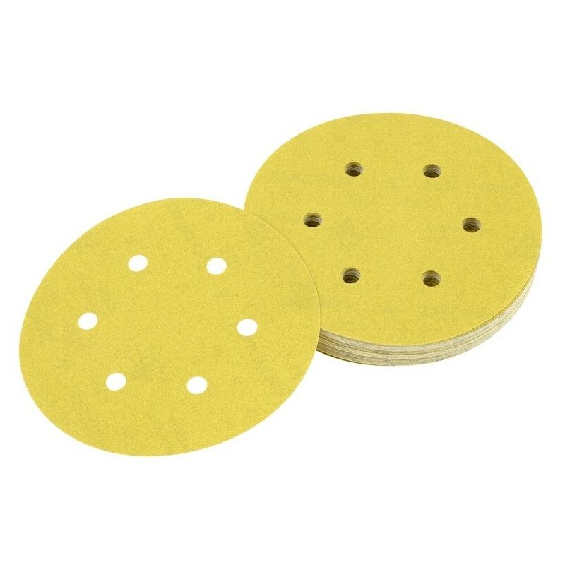 

DT3125-QZ - Discos de lija de 150mm y grano 120 con 6 orificos perforados con velcro (10 ud) - Dewalt