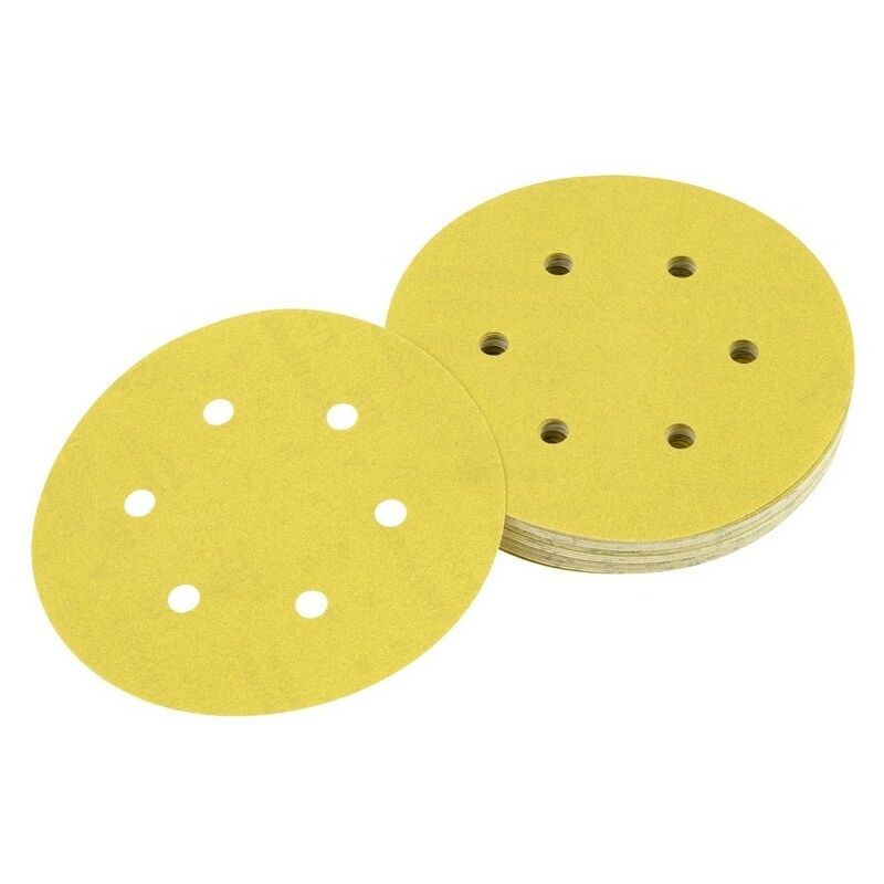 

DEWALT DT3133-QZ - Discos de lija de 150mm y grano 80 con 6 orificos perforados con velcro (25 ud)