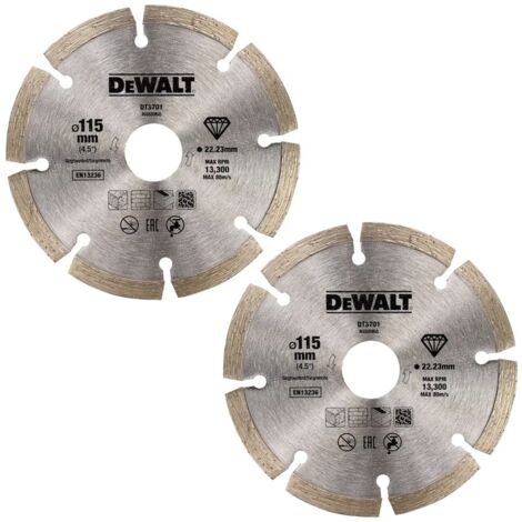 Dewalt DT3701-QZ High Performance Diamond Cutting Disc Segmented 115X22.23mm x2