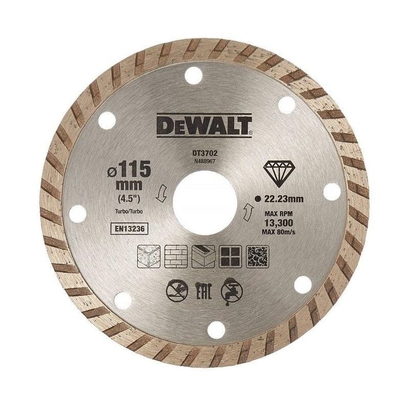 Image of Dewalt - DT3702-QZ disco diamantato sintetizzato ø 115 mm foro 22,3 mm muratura