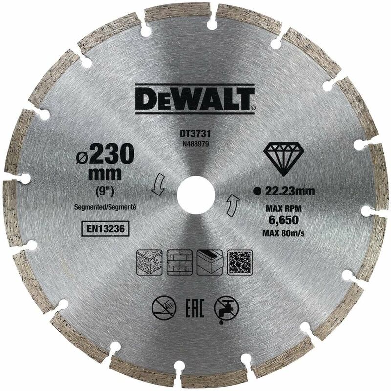 Image of Accessori - Disco diamantato per il taglio a secco di cemento e mattoni - 230 x 22,2 mm DT3731 - Dewalt