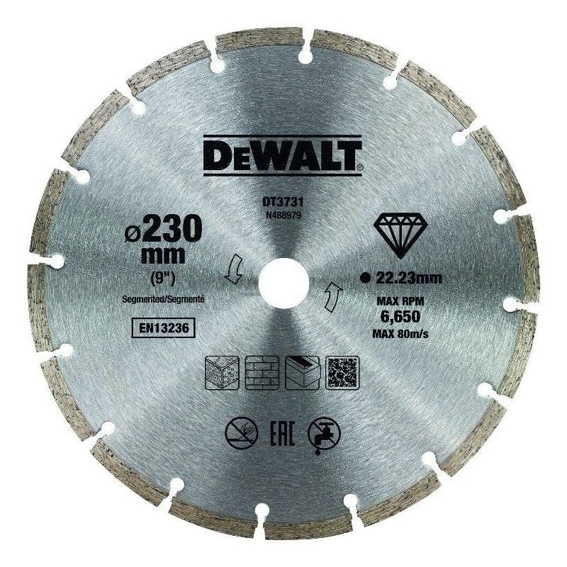Image of DT3731-QZ disco diamantato sintetizzato ø 230 mm foro 22,3 mm muratura - Dewalt