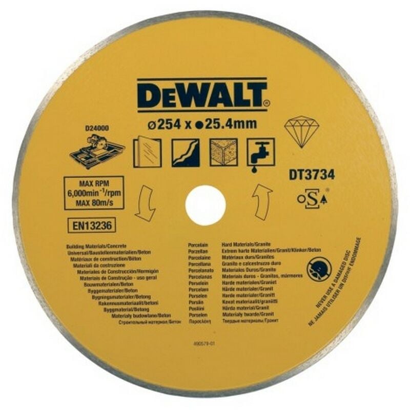 

DEWALT DT3734-XJ - Disco de diamante para corte en húmedo de azulejo 250x25.4mm porcelana/piedras