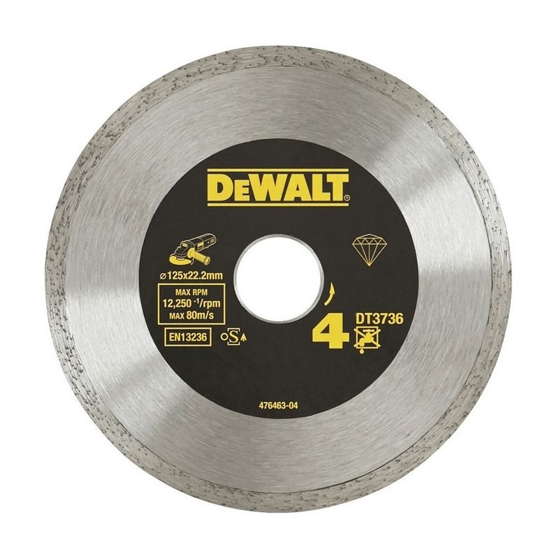 

DEWALT DT3736-XJ - Disco de diamante de alto rendimiento sinterizado para azulejos 125x22.2mm