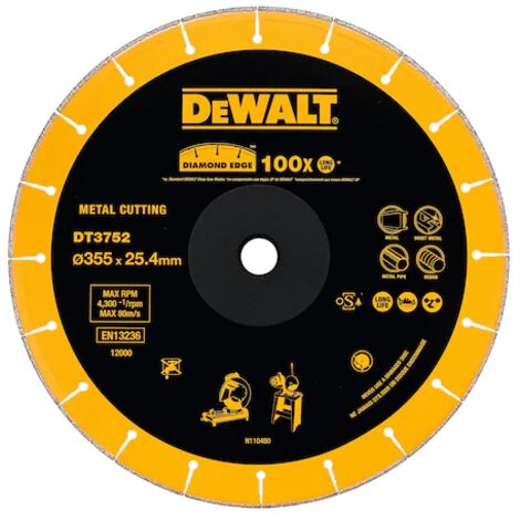 DeWalt DT3752-QZ Diamond Extreme Disque à tronçonner Extreme pour scies à onglet