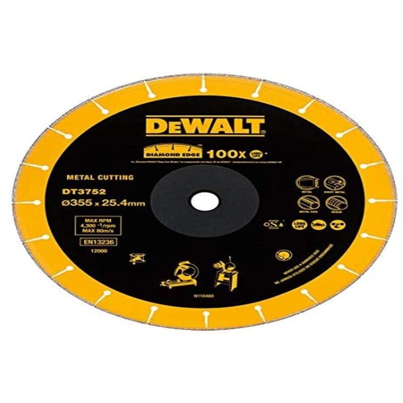 Dewalt - Disco diamantato per troncatrice per metalli, DT3752-QZ
