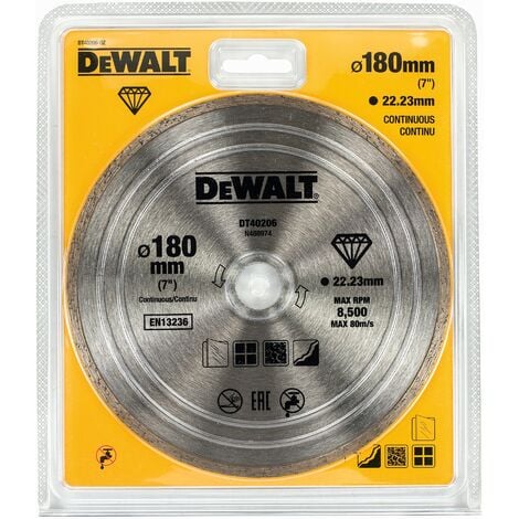 DEWALT DT40206-QZ - Disco de corte de diamante 180mm x 22.2mm