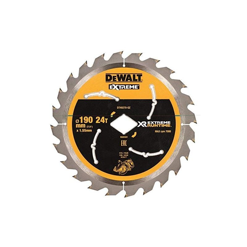 Dewalt - DT40270-QZ- DT40270 lame alésage diamant 24 dents 190 mm pour DCSDCS577