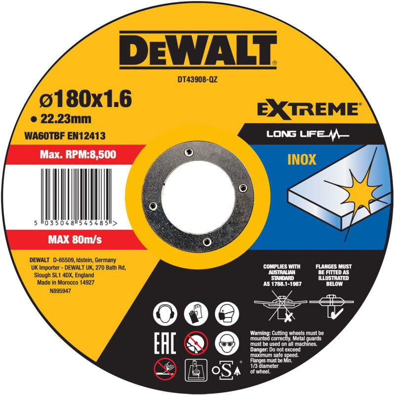 DeWALT DT43908-QZ accesorio para amoladora angular Corte del disco