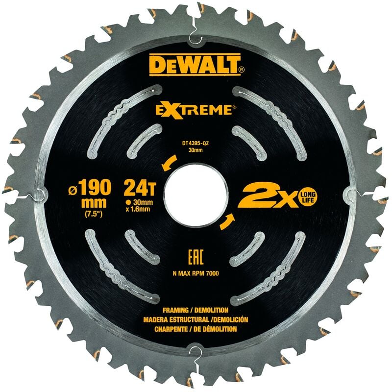 

Dewalt DT4395-QZ Hoja para sierra circular de demolición 190mm 24T EXTREME