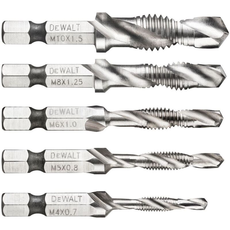 DT50060-QZ 1/4 Impact drill taps (5 pcs.) - Dewalt