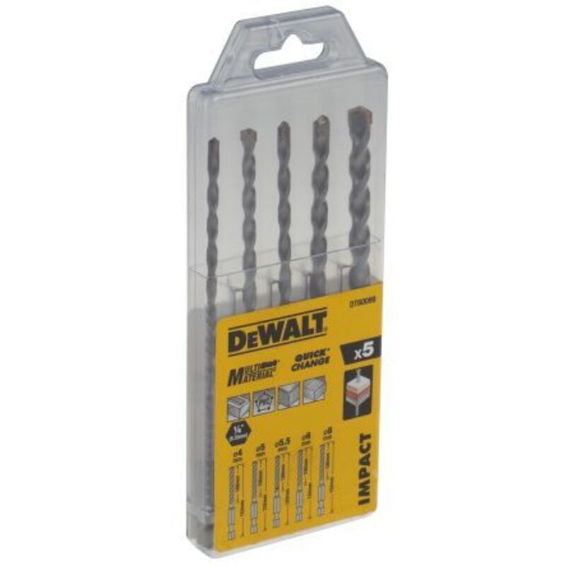 Coffret de 5 forêts materiaux impact DEWALT DT60099 QZ Ø 455.568mm