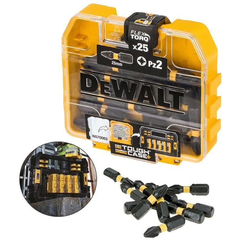 DT70555T-QZ 25mm PH2 Impact Torsion Screwdriver Bits Tic Tac Box - Dewalt